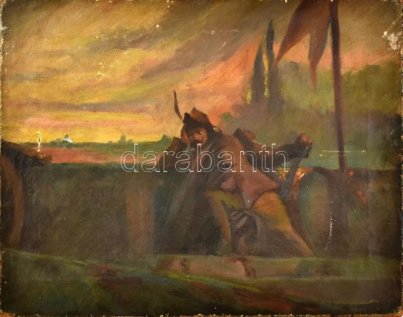 Jelzés nélkül, hátoldalán Székely Bertalan felitatta: Kuruc. Olaj, vászon, sérült, 30x37,5 cm