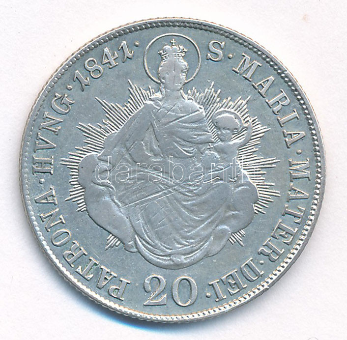 1841B 20kr Ag 'V. Ferdinánd' T:2- kis karc Hungary 1841B 20 Kreuzer Ag 'Ferdinand V' C:VF small scratch Huszár:2081.,Unger III.: 1419. - Image 2