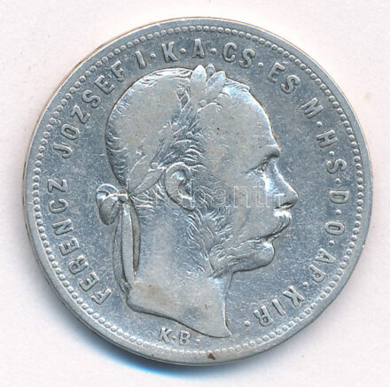 1881KB 1Ft Ag 'Ferenc József / Középcímer' T:2-,3 Adamo M15