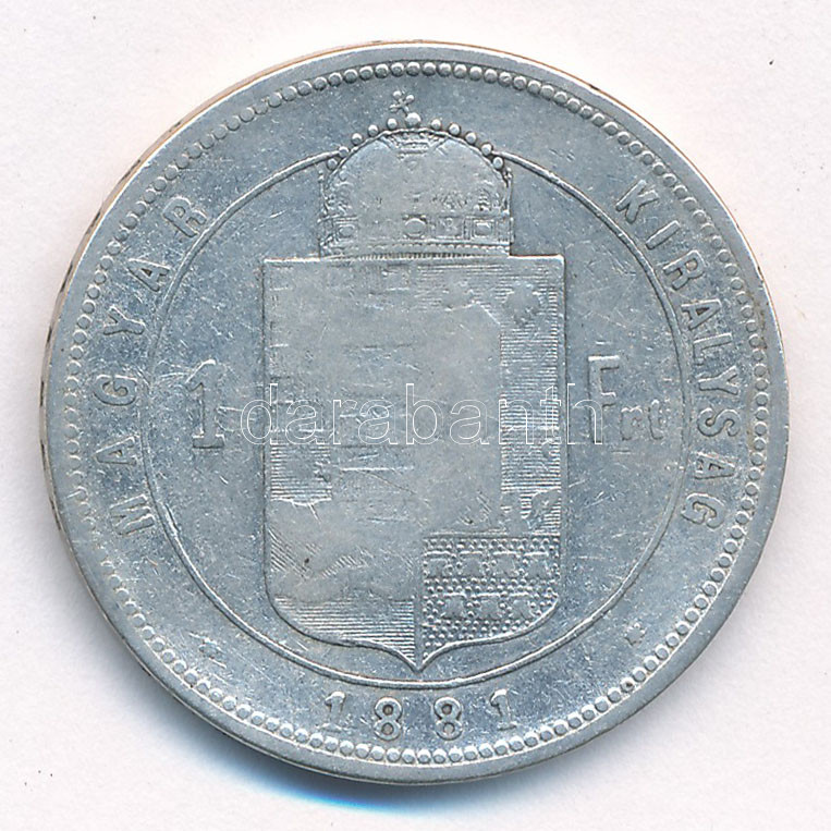 1881KB 1Ft Ag 'Ferenc József / Középcímer' T:2-,3 Adamo M15 - Image 2