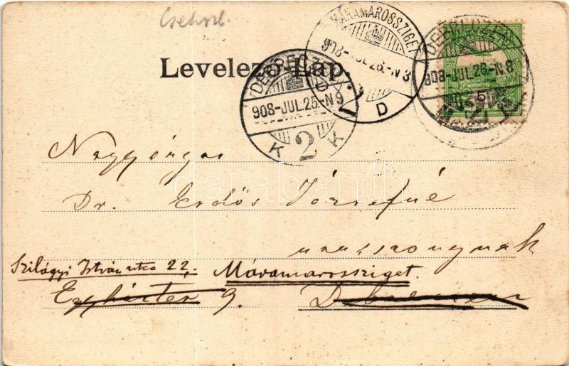 1908 Zboró, Zborov; Rákóczi templom. Salgó Mór kiadása / church (EK) - Image 2