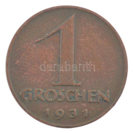 Ausztria 1931. 1gr bronz (a legritkább évjárat) T:2- Austria 1931. 1 Groschen bronze (the rarest year) C:VF Krause KM#2836