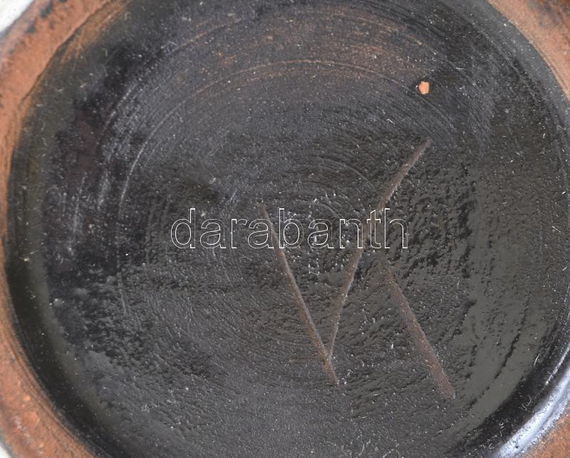 Iparművészeti retró kerámia váza, hibátlan, m: 28 cm - Image 2
