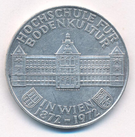 Ausztria 1972. 50Sch Ag '100 éves a Mezőgazdasági Főiskola' T:1- kis ph. Austria 1972. 50 Schilling Ag '100th Anniversary - Institute of Agriculture' C:AU small edge error Krause KM#2914