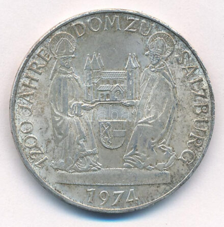 Ausztria 1974. 50Sch Ag '1200 éves a Salzburgi Dóm' T:1-,2 patina Austria 1974. 50 Schilling Ag '1200th Anniversary - Salzburg Cathedral' C:AU,XF patina Krause KM#2921