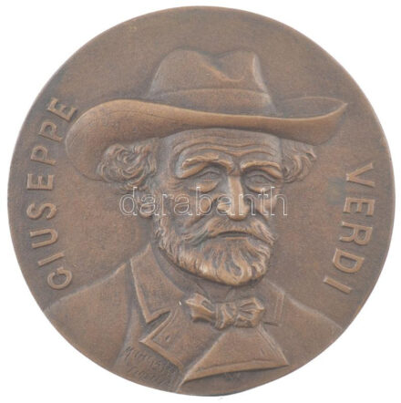 Olaszország 1905. 'Giuseppe Verdi / 1905. jan. 25. - halálának 4. évfordulója' kétoldalas bronz emlékérem. Szign.:Michelassi Firenze (85mm) T:1 Italy 1905. 'GIUSEPPE VERDI / XXVII GENN. MCMV PEL IIII ANNIVERSARIO' two sided bronze