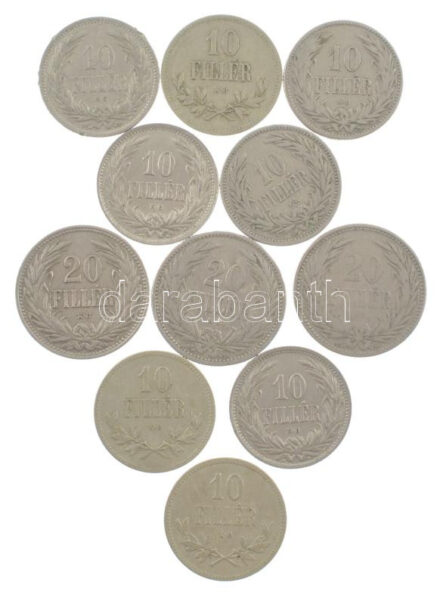 1893-1915. 10f (8db/6xklf) + 1893-1908. 20f (3xklf) T:2,2- patina