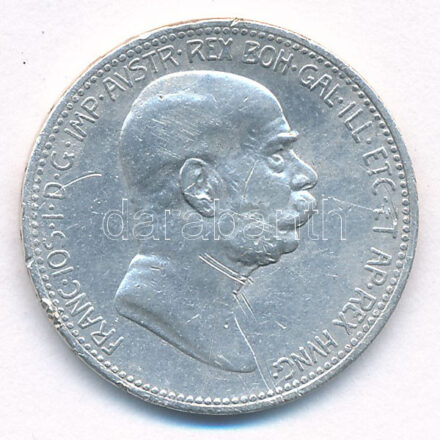 Ausztria 1908. 1K Ag 'Ferenc József - Jubileum' T:2,2- ph. Austria 1908. 1 Corona Ag 'Franz Joseph - Jubilee' C:XF,VF edge error Krause KM#2808