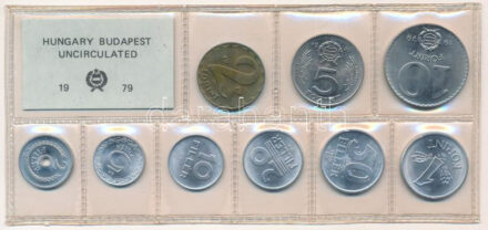 1979. 2f-10Ft (9xklf) érmés forgalmi sor fóliatokban T:1 Adamo FO12