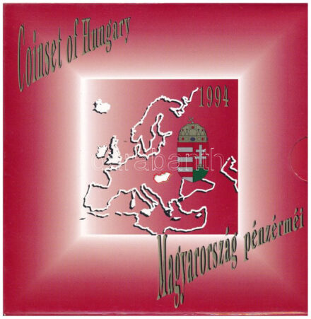 1994. 10f-200Ft (11xklf) forgalmi sor dísztokban, benne 1994. 200Ft Ag 'Deák', 'Magyarország pénzérméi' sorozat, a karton dísztokon a ragasztás részben elengedett T:BU Adamo FO27