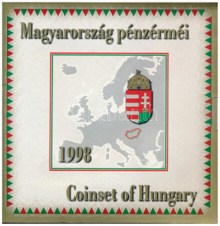 1998. 50f-200Ft (10xklf) forgalmi sor + 1998. 100Ft alpakka '1848-1849. Szabadságharc 150. évfordulójára', dísztokban, belső borító ragasztása kissé elengedett T:BU Adamo FO31