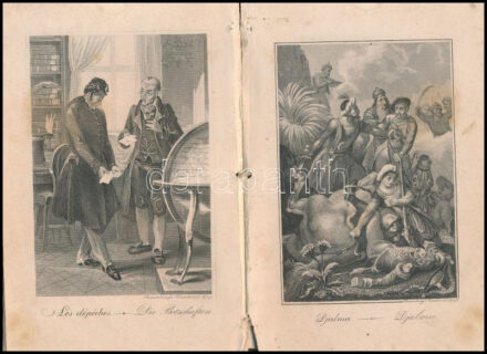 34 db metszetet tartalmazó könyv, Naumburgs Kunstanstalt Leipzig, XIX. sz. második fele. Viseltes, szétváló állapotban, kijáró lapokkal, lapméret: 17x11 cm
