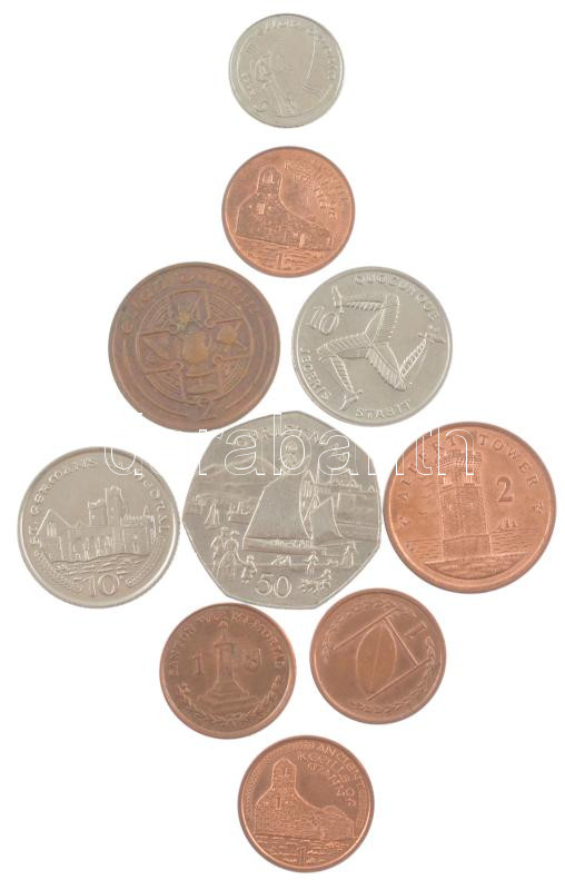 Man-sziget 1981-2010. 1p-50p (10xklf) T:1-,2 patina Isle of Man 1981-2010. 1 Penny - 50 Pence (10xdiff) C:AU,XF patina