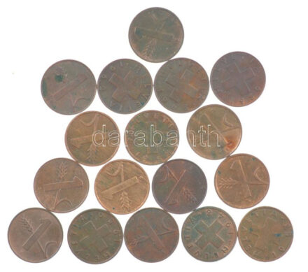Svájc 1948-1969. 1R bronz (17xklf) T:2,2- patina Switzerland 1948-1969. 1 Rappen bronze (17xdiff) C:XF,VF patina Krause KM#46