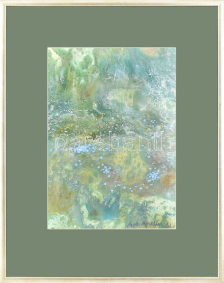 Ágh Ajkelin Lajos (1907-1995): Sziklavirágok, 1981. Vegyes technika, papír, jelzett. Üvegezett fakeretben, 44×30 cm