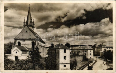 1943 Marosvásárhely, Targu Mures; Református vártemplom. Körtesi Károly fényképész felvétele és kiadása / Calvinist castle church (EK)