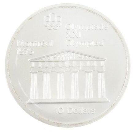 Kanada 1974. 10$ Ag 'Montreali olimpia - Zeusz-templom' T:BU Canada 1974. 10 Dollars Ag 'Montreal Olympic Games - Temple of Zeus' C:BU Krause KM#94