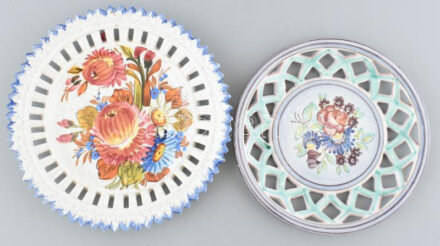 Bassano és Gmunder dísztányér, kerámia, jelzett, kopott, d: 19,5-22 cm