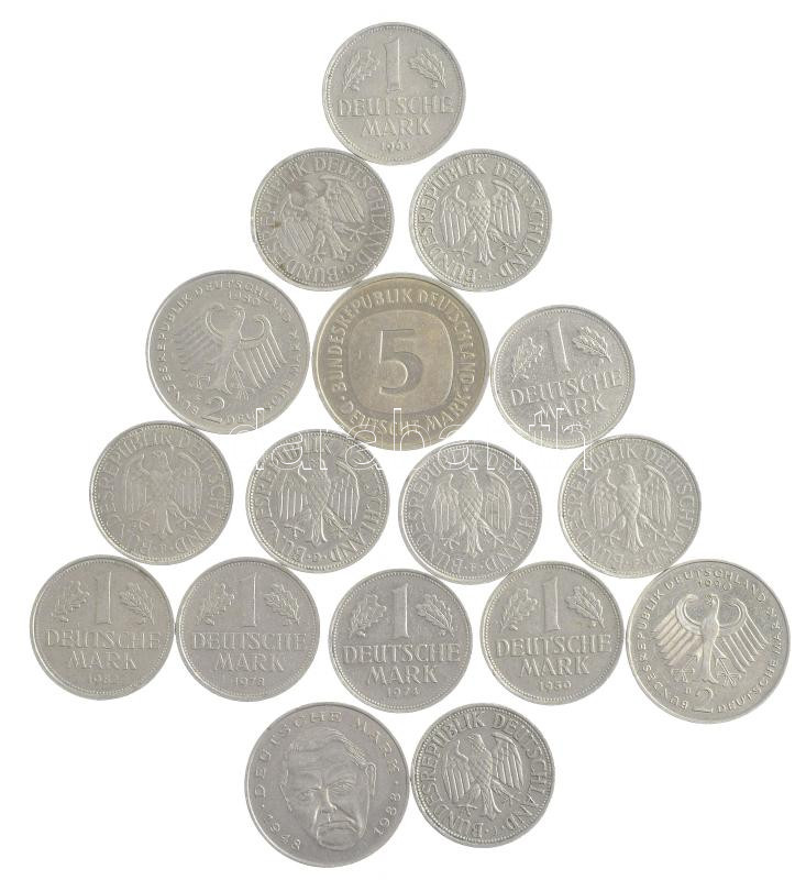 Német Szövetségi Köztársaság 1950-1991. 1M Cu-Ni (13xklf) + 1979F 5M Cu-Ni + 1980-1990. 2M Cu-Ni (3xklf) T:2-3 Federal Republic Germany 1950-1991. 1 Mark Cu-Ni (13xdiff) + 1979F 5 Mark Cu-Ni + 1980-1990. 2 Mark Cu-Ni (3xdifF) C:XF-F