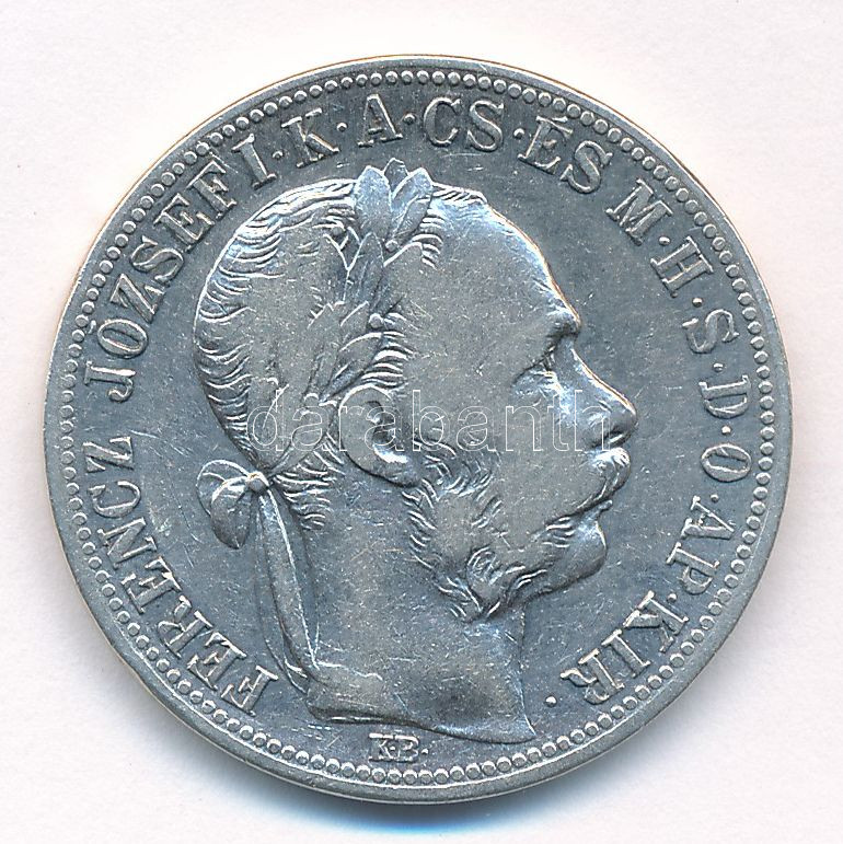 1888KB 1Ft Ag 'Ferenc József / Barokk címer' T:2- Adamo M15