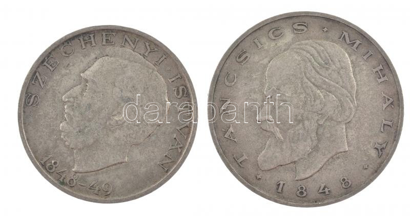 1948. 10Ft Ag 'Széchenyi' + 20Ft Ag 'Táncsics' T:2- patina, ph Adamo EM2, EM3 - Image 2