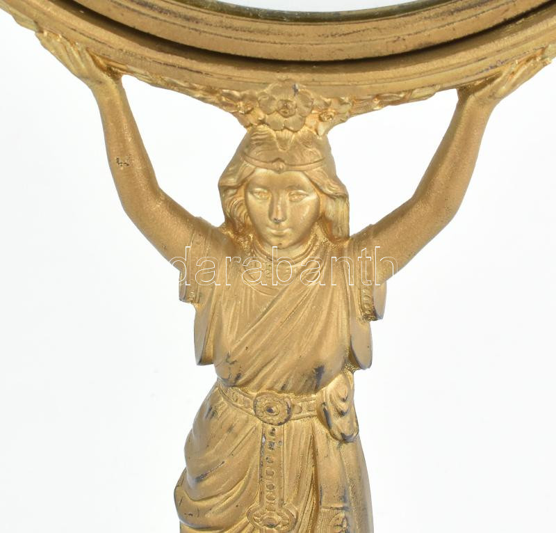 Jelzés nélkül: Figurális tükör, spiáter, kopott, m: 43,5 cm - Image 3