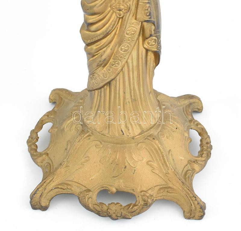 Jelzés nélkül: Figurális tükör, spiáter, kopott, m: 43,5 cm - Image 4