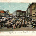 1902 Zagreb, Zágráb; Jelacsis tér / Jelacicev trg. / piac tér, vásár / market (kopott sarkak / worn corners)