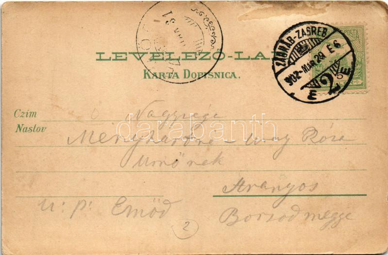1902 Zagreb, Zágráb; Jelacsis tér / Jelacicev trg. / piac tér, vásár / market (kopott sarkak / worn corners) - Image 2