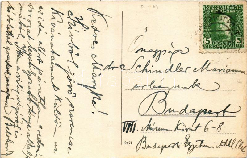 Bilek, Bilece; street with soldiers + 'K. und k. Milit. Post' - Image 2