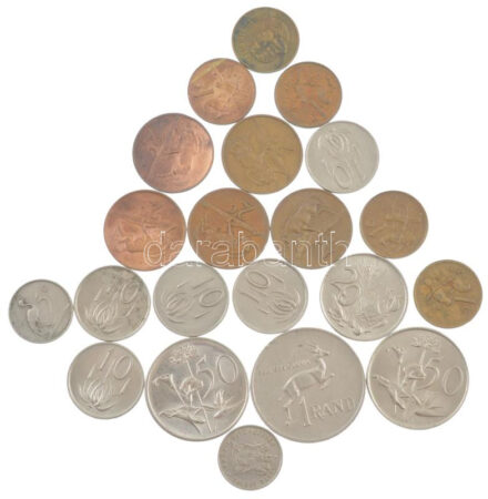 Dél-Afrika 1965-1989. 1c-1R (21xklf) T:2,2- patina South Africa 1970-1989. 1 Cent - 1 Rand (21xdiff) C:XF,VF patina