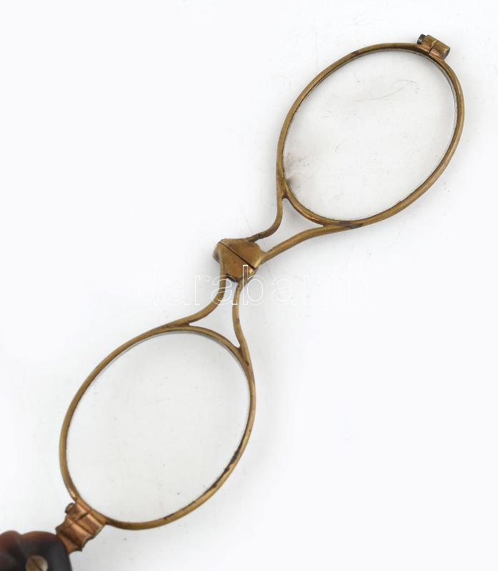 Antik lornyon, teknőc páncél és gyöngyház, korának megfelelő állapotban, h: 17 cm - Image 2