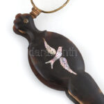 Antik lornyon, teknőc páncél és gyöngyház, korának megfelelő állapotban, h: 17 cm - Image 3