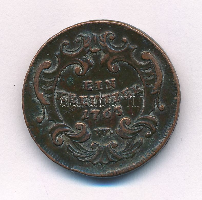Ausztria 1763W 1kr Cu 'Mária Terézia' T:2,2- Austria 1763W 1 Kreuzer Cu 'Maria Theresia' C:XF,VF Krause KM#1993 - Image 2