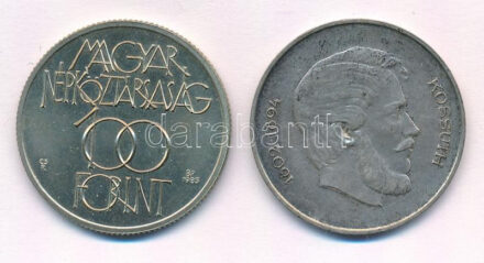 1947. 5Ft Ag 'Kossuth' + 1988. 100Ft Cu-Ni 'Kulturális Fórum' T:2,1- Adamo F8.1, EM88