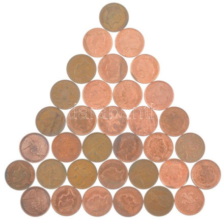 Nagy-Britannia 1971-2015. 2p (34xklf) T:1--2- patina Great Britain 1971-2015. 2 Pence (34xdiff) C:AU-VF patina