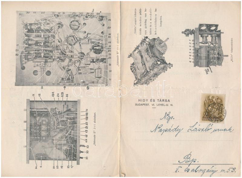 1938 Hidy és Társa 'AMRAD' Rádiólaboratórium és Alkatrészgyár A4-esre kinyitható négy oldalas reklámja. Budapest, Lehel utca 14. - Image 2