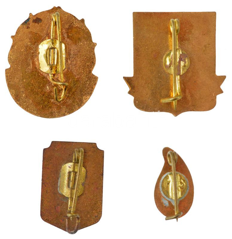 Románia, ~1980. 4 darabos egészségügyi témájú zománcos és műgyantás fém jelvény tétel, közte 'Egészségügyi előadó','Tiszteletbeli véradó' T:1-sérült műgyanta Romania ~1980. 4 pieces healthcare themed synthetic resin metal - Image 2