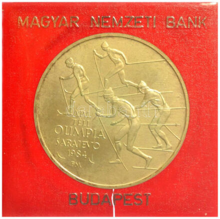 1984. 500Ft Ag 'Sarajevoi Téli Olimpia' eredeti tokban, tanúsítvánnyal T:BU patina Adamo EM76