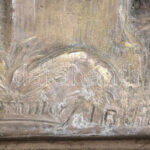 Régi szép idők. Ezüstözött ón, jelzett. kopott. Sérült keretben. 22x57cm - Image 2