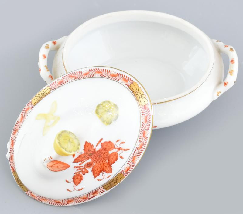 Herendi Apponyi mintás bonbonier, kopásnyomokkal, d: 13 cm - Image 3