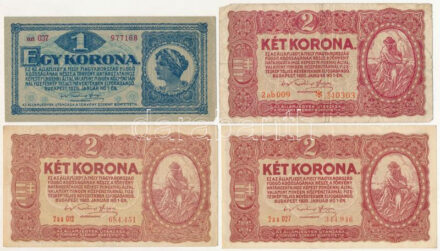 1920. 1K + 1920. 2K (5x) + 1923. 100K + Orosz Birodalom 1912-1917. (1898) 1R Szign.: Shipov T:I- - III