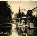 1940 Szamosújvár, Gherla; Sétatéri részlet, híd / bridge + 'TÁBORI POSTAHIVATAL 27'