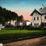 1916 Amstetten, Villenviertel / villa district + 'LABEDIENST AMSTETTEN' (wet damage)
