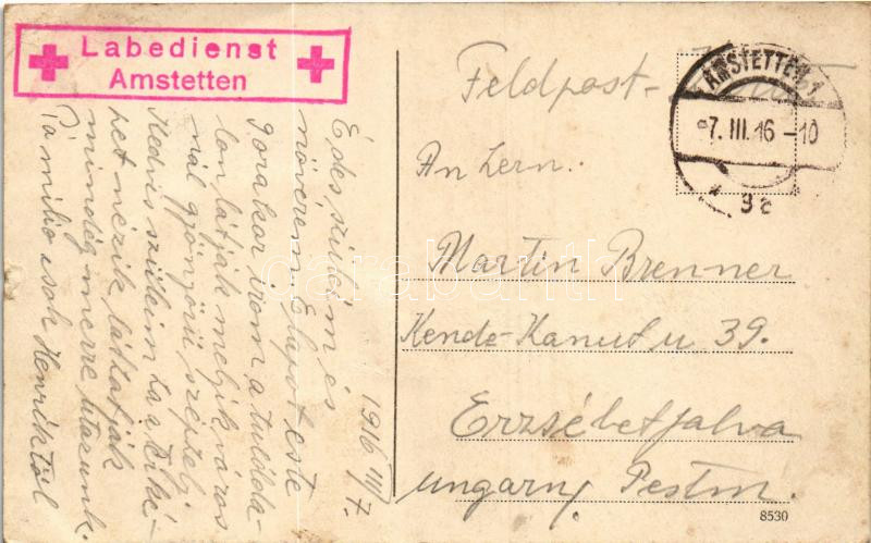 1916 Amstetten, Villenviertel / villa district + 'LABEDIENST AMSTETTEN' (wet damage) - Image 2