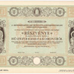 Székesfehérvár 1923. 'Székesfehérvári Építőanyagkereskedelmi Részvénytársaság' 20db részvénye összesen 20.000K-ról, 'MINTA' T:I,I-