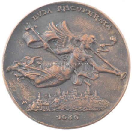 Madarassy Walter (1909-1994) 1986. 'Buda Recuperata - 1686 / Magyar Éremgyűjtők Egyesülete - Magyar Numizmatikai Társulat' kétoldalas öntött bronz emlékérem (88mm) T:1-