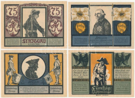 Németország / Striegau 50p (2xklf) + 75p (2xklf) szükségpénz T:I Germany / Striegau 50 Pfennig (2xdiff) + 75 Pfennig (2xdiff) neccesity money C:UNC