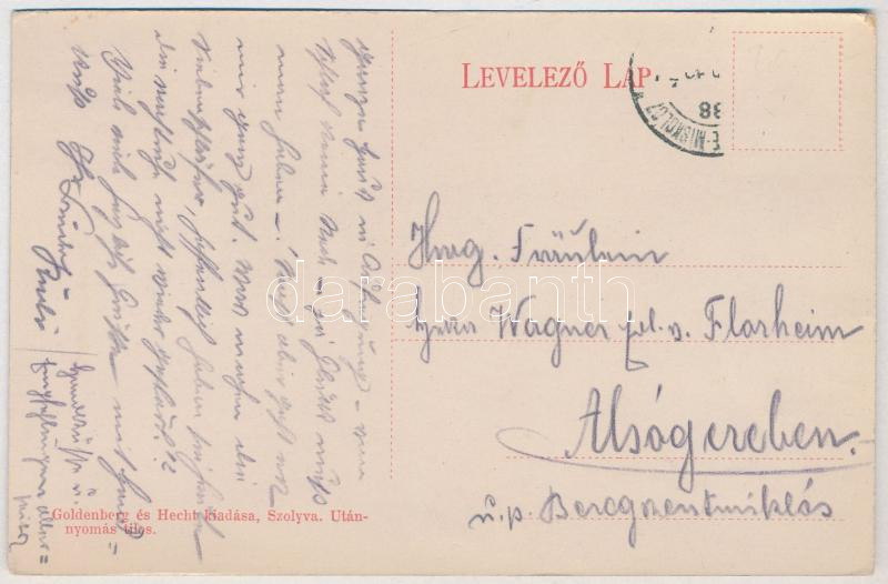 1912 Szolyva, Svalava, Svaljava, Szvaljava, Svaliava; Hitelszövetkezet. Goldenberg és Hecht kiadása / credit union (EK) - Image 2