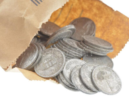 1941-1944. 1P Al (105x) 'Országos Takarékpénztár - 100 Forint, 50 darab 2 Forintos' papírzacskóban, a zacskó bélyegzés nélkül T:3 oxidáció, porózus Adamo P6.1